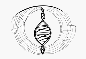 minimalist line drawing of dna tattoo idea