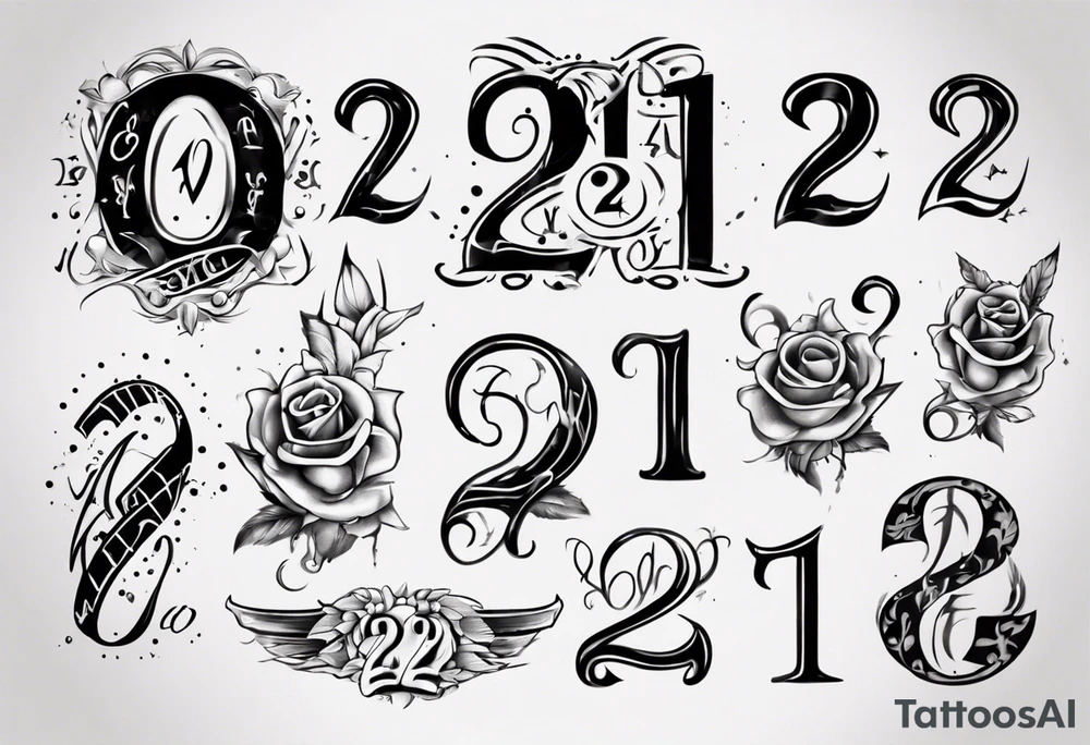 Mix the numbers 20 and 21 tattoo idea
