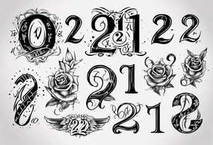 Mix the numbers 20 and 21 tattoo idea