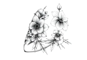 Flowers contrasting tough and feminine tattoo idea