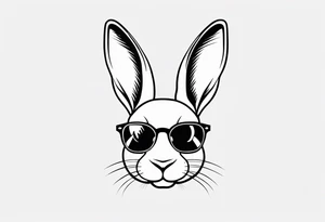 cute rabbit with glasses on tattoo idea