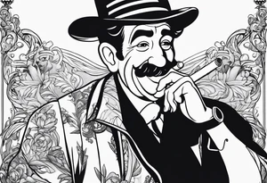 Walt Disney smoking cigarette tattoo idea