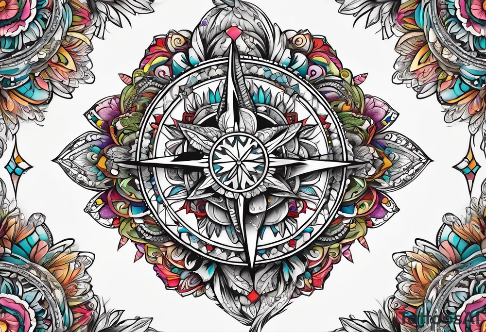 wonderland  dead 
rabbit mandalas feather compass tattoo idea