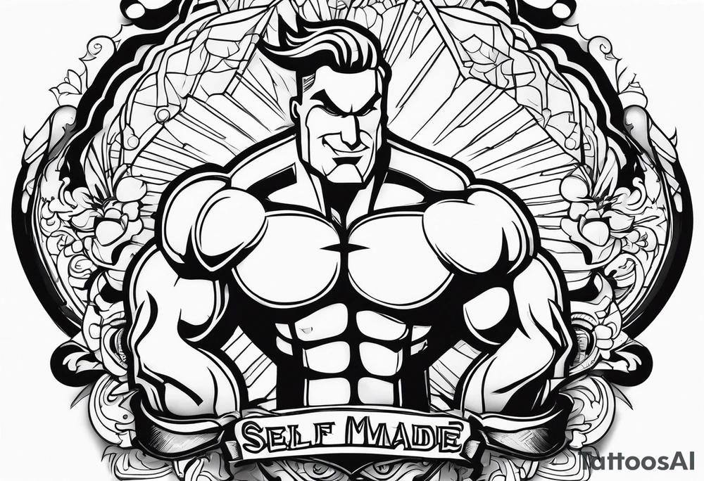 a sculpture of "Self-Made Man" tattoo idea