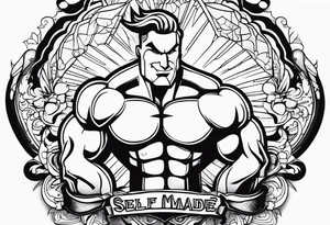 a sculpture of "Self-Made Man" tattoo idea