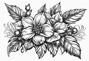 Holly berry birt flower tattoo idea