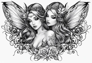 Full body small fairy tattoo idea