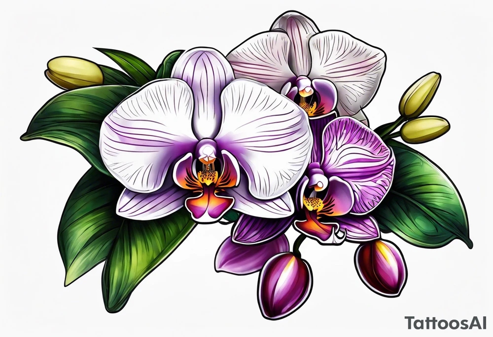 Orchid bouqet tattoo idea