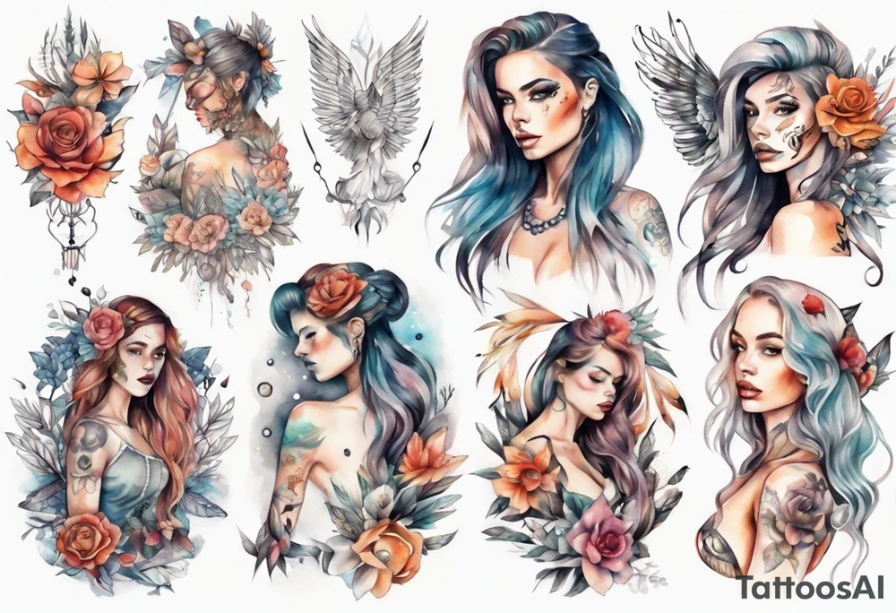 Sexy girl full body tattoo idea