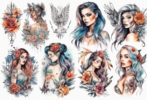 Sexy girl full body tattoo idea