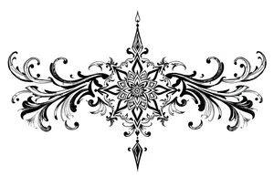 mytical shaman and mytolog style ornametn with ancient rhyme tattoo idea