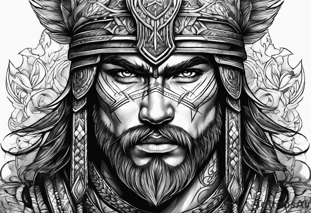 brave and powerful warrior tattoo idea