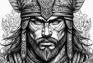 brave and powerful warrior tattoo idea