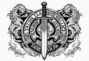 Valhalla fire sword chains mom tattoo idea