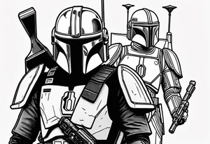 Love, Death & Robots, star wars, mandalorian tattoo idea