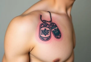 Marine corps
Operation Iraqi freedom
Dog tags tattoo idea