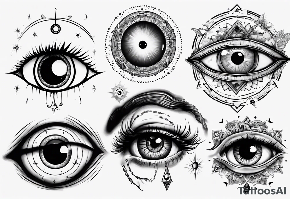 eye but instead of the eyeball there is the universe tattoo idea