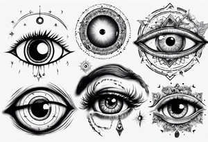 eye but instead of the eyeball there is the universe tattoo idea