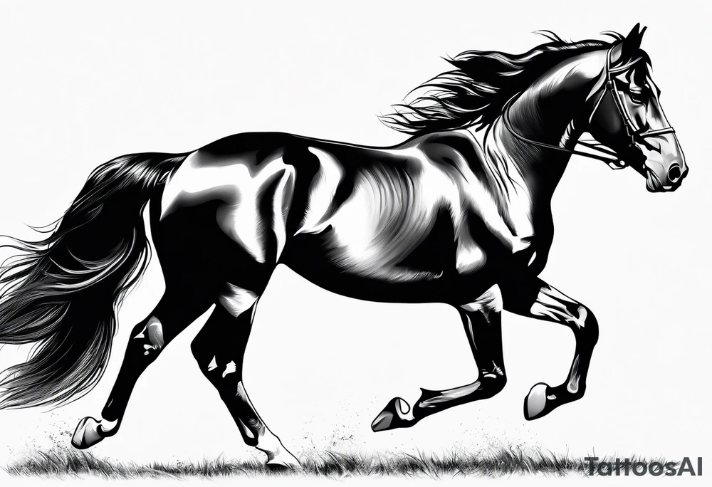 Horse portrait no shading tattoo idea