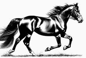 Horse portrait no shading tattoo idea