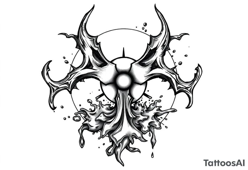 Contagion sign with toxic spill tattoo idea