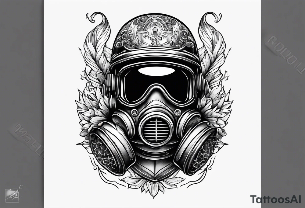 Scuba dive helmet tattoo idea
