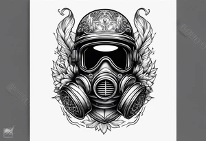 Scuba dive helmet tattoo idea