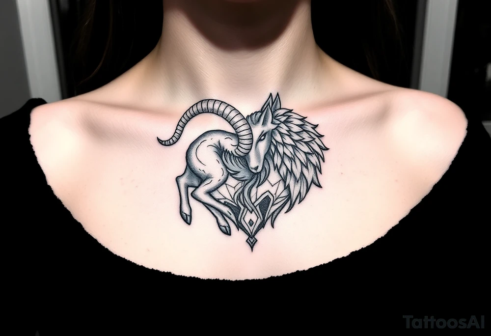 A sheep wolf creature tattoo idea