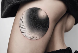 Patchwork tattoo with dot work and fine kines resembling smoke tattoo idea