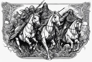 4 horseman of the apocalypse - Death, Famine, War, and Conquest tattoo idea