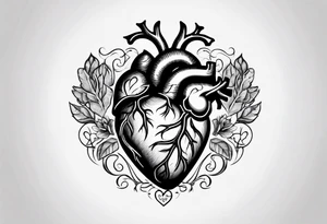 anatomical heart tattoo idea