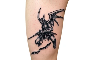 Full leg tattoo with jujutsu, Kaisen, solo leveling and demon slayer ideas tattoo idea