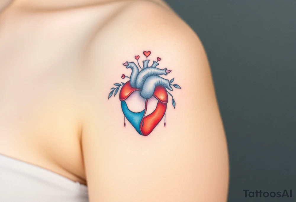 pretty sacred heart tattoo idea