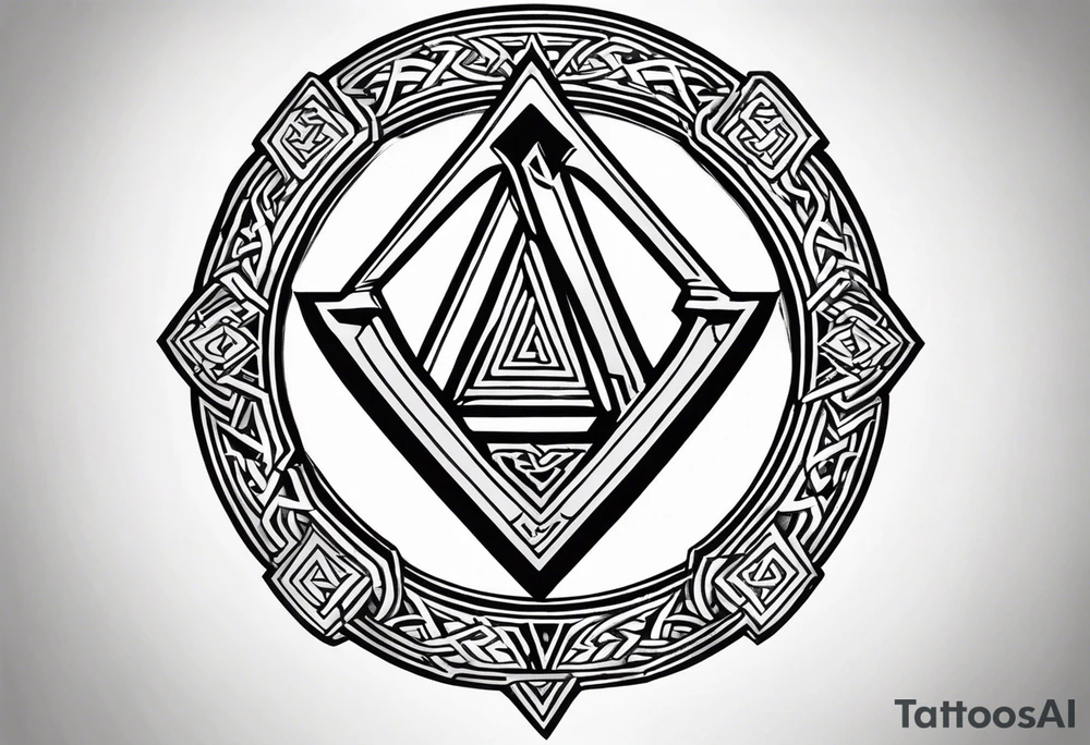 Valhalla shield valknut sword axe tattoo idea
