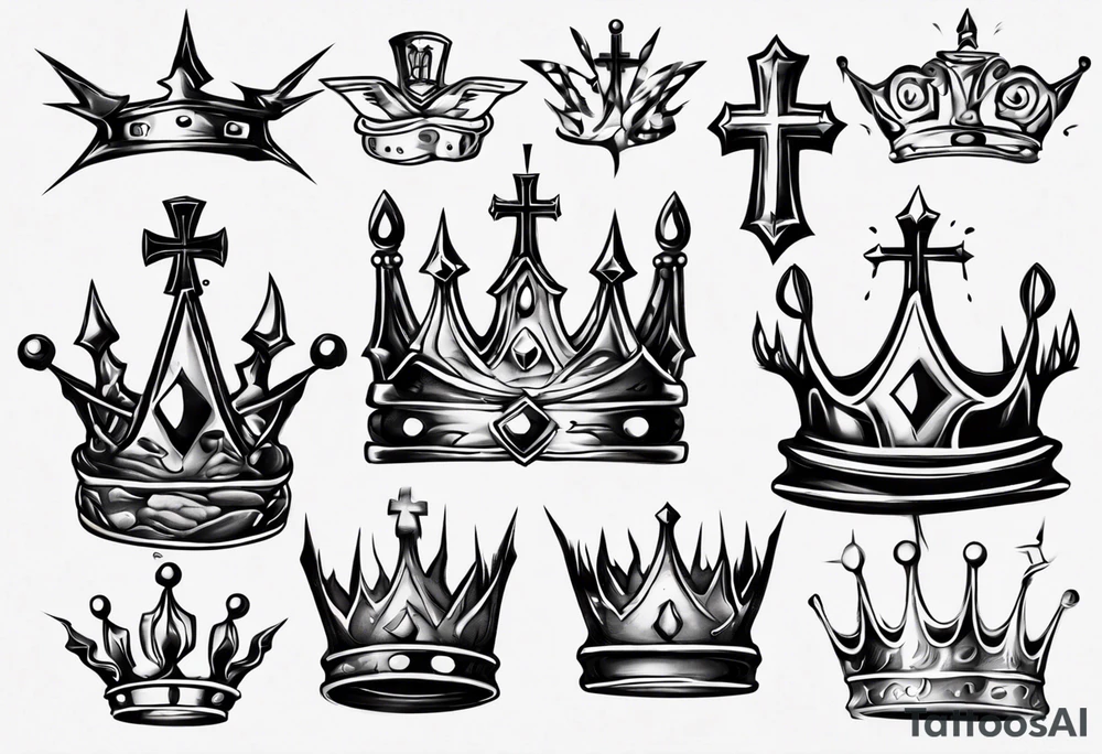 christian crown tattoo idea