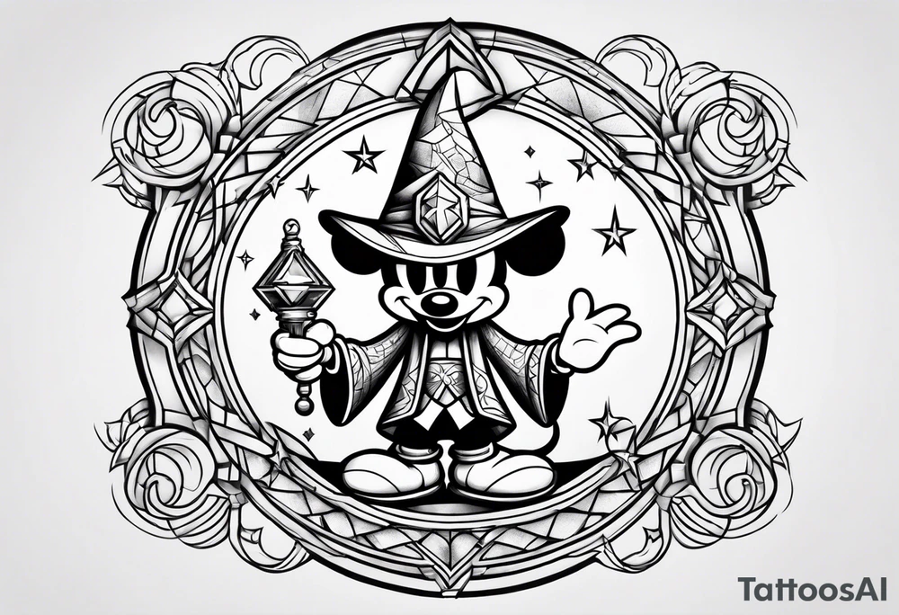 wizard mickey mouse tattoo idea