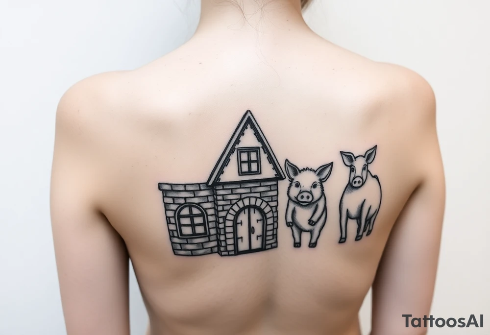 Brick house and three little piggy's tattoo idea