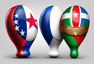 2 colorfull maracas with Cuban flag tattoo idea
