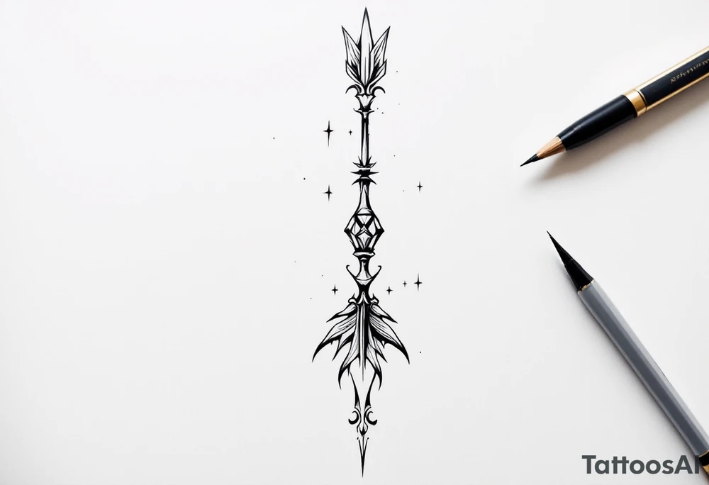 one  arrow  that look down tattoo idea