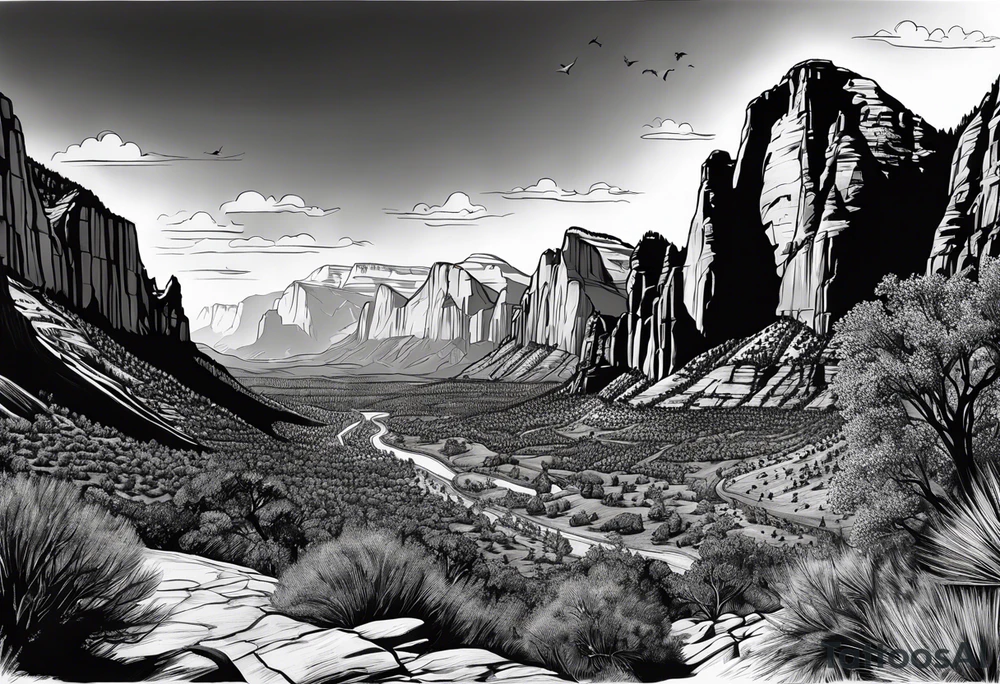 Zion national park, forearm tattoo idea