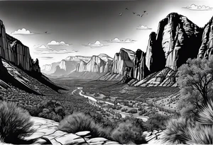 Zion national park, forearm tattoo idea