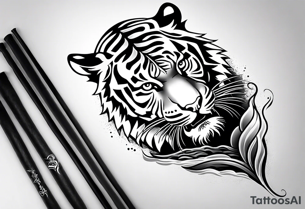 Tiger in water forearm tattoo tattoo idea