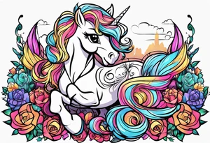 Full sleeve with my little pony, Jen and the hollograms tattoo idea