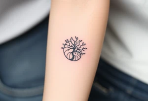 Fibonacci spiral shell inside of tree tattoo idea
