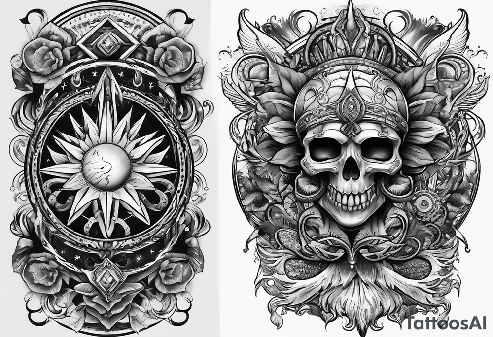 sun card games tattoo idea