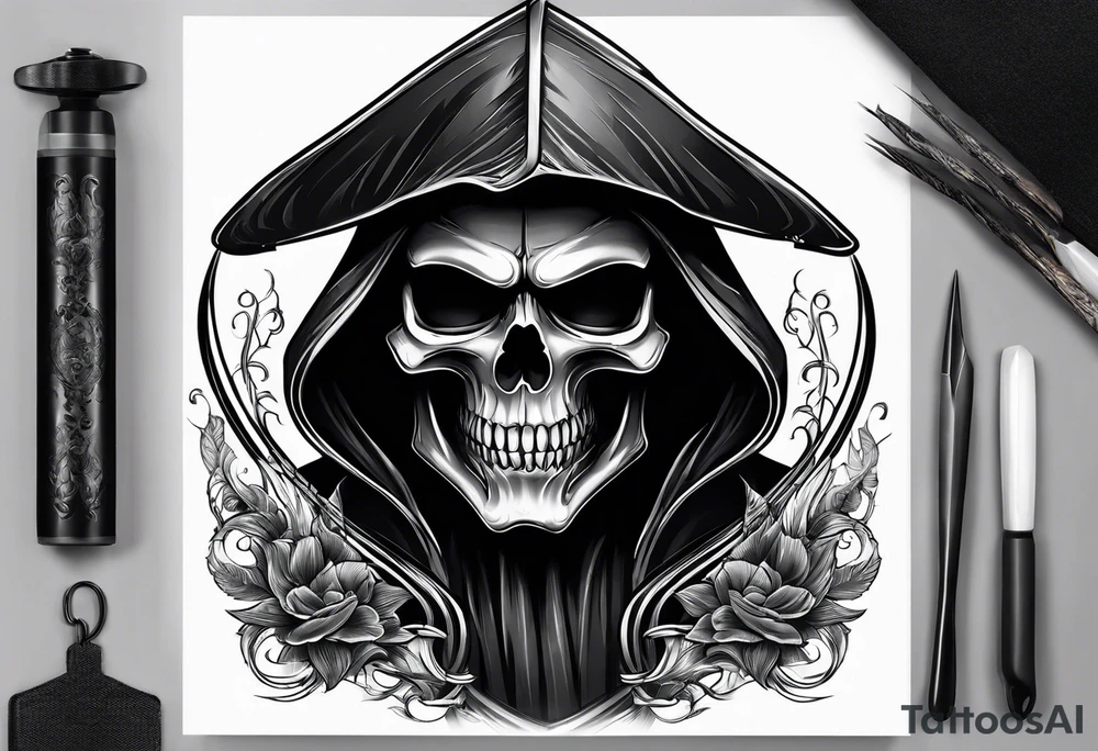 grim reaper with katana tattoo idea