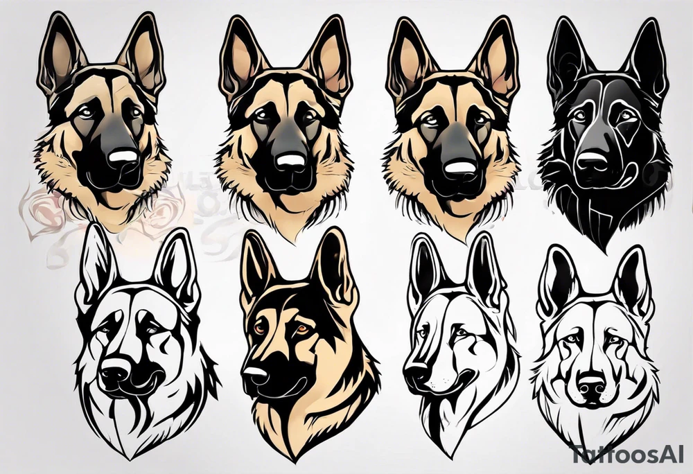 German shepherd profile tattoo idea