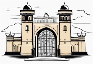 israel town gate vector tattoo idea