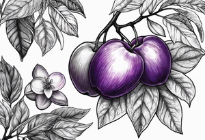 Opal stone Violet and orchards tattoo idea