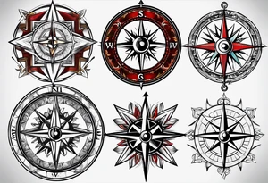 metal compass tattoo idea